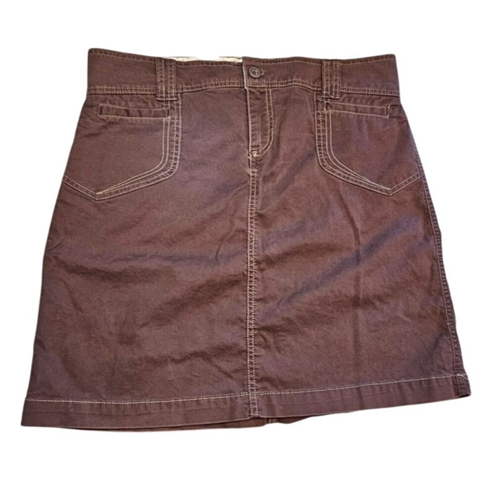 Vintage Old Navy Womens Stretch Mini Skirt Dark Brown Y2K 90s Preppy Sz 10